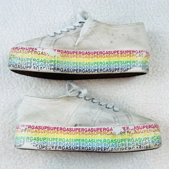 SUPERGA • 2790 COTU Mini Lettering Platform Sneakers, 8 - Picture 4 of 16